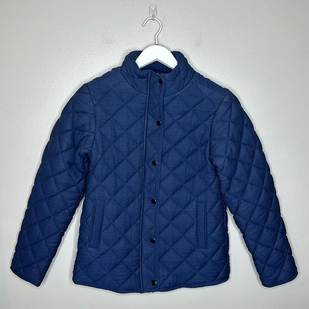 T39 Market & Spruce Quilted Coat Navy Blue New with Tags size XS Stitchfix Brand - Picture 1 of 11